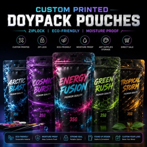 Venta Directa de Fábrica, Bolsas de Mylar Personalizadas, Color Liso, con Base Plana, Laminadas, Tamaño Personalizado, 3.5g 7g - Product Image 1
