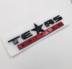 Emblème de l'Équipe du Texas 254*76mm, Noir Rouge Chrome, Plastique ABS pour Chevy - Product Image 1