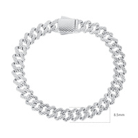 Bracelet Chaîne Cubaine en Laiton Tendance, Bijoux Fins, Entièrement Sertis de Zircons Cubiques, Style Bling Bling, pour Hommes, Idéal pour les Fiançailles, Vente en Gros