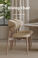 Table à Manger Ronde Rétro en Bois de Conception Française avec Chaises, Ensemble Simple pour Restaurant, Appartement, Villa et Hôtel
