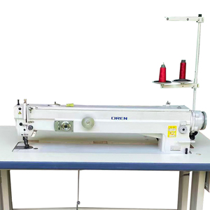 Máquina de coser industrial de brazo largo, computarizada, de alta velocidad, de una aguja, con arrastre por pie, para puntada zigzag de tres pasos y cuatro puntos - Product Image 2