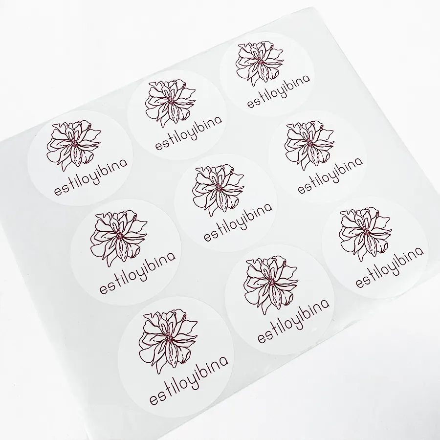 Непромокаемая самоклеящаяся виниловая наклейка с косметическим логотипом
