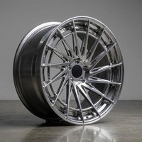 Nouvelles jantes sportives HEH HEH-01023 en alliage d'aluminium à deux pièces, 18-22 pouces, à blocs de couleur, 5 branches, à déport profond pour voitures particulières