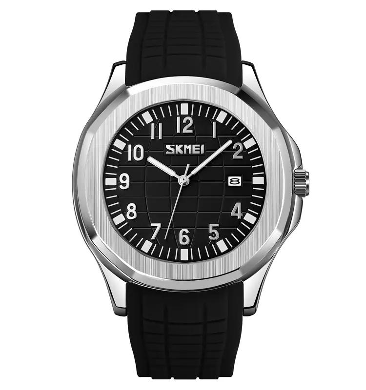 Skmei 9286 retro sport style 30m orologio impermeabile cinturino in silicone texture orologi al quarzo orologio da polso da uomo relojes-hombr