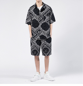 Vente en gros de haute qualité imprimé d'été, nouveaux Shorts de plage décontractés chemises pour hommes ensembles hawaïens - Product Image 4