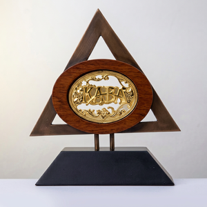 Escultura Decorativa de Madera de Lujo con Grabado KABA, Regalo Artístico - Product Image 1