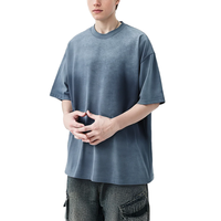 T-shirt Homme Streetwear Personnalisé en Coton Épais Surdimensionné, Effet Délavé Monkey, Coupe Boxy Rétro Hip Hop, Vendeur