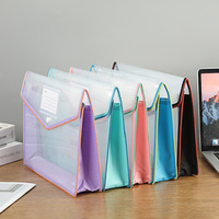 Caja Archivadora de PP para Oficina y Estudiantes, Estuche de Almacenamiento Impermeable con Botón, Clasificador de Papel, Archivador FC, Cartera de Plástico Expandible