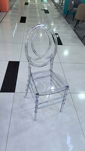 Chaise en acrylique, ensemble de tables à manger et de chaises pour fêtes en plein air, tables de banquet, chaise Chiavari empilable transparente - Product Image 2