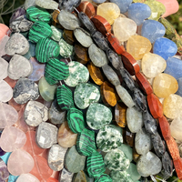 Perles cœur à facettes en pierre naturelle Agates colorées perles rondes entretoises en vrac pour la fabrication de bijoux accessoires de bracelet à bricoler soi-même