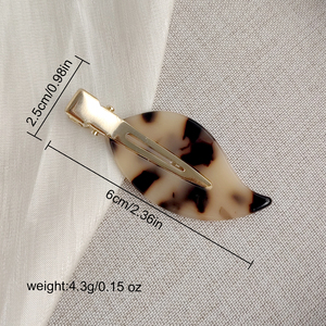 Pinces à cheveux rétro en écaille de tortue, alliage plaqué <span class=keywords><strong>or</strong></span>, sans pliage, accessoires de mode en acétate, vente en gros - Product Image 4
