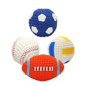 Klasik tarzı Pet malzemeleri lateks Rugby futbol serisi diş taşlama Pet Squeak oyuncak toplar interaktif eğlenceli köpek oyuncakları - Product Image 6