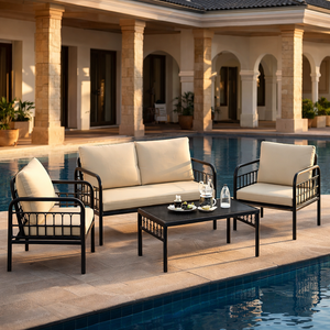 Ensemble <span class=keywords><strong>de</strong></span> canapés <span class=keywords><strong>de</strong></span> patio au design raffiné et moderne, offrant un confort quotidien, avec canapé <span class=keywords><strong>de</strong></span> patio en aluminium et canapés <span class=keywords><strong>de</strong></span> jardin - Product Image 5