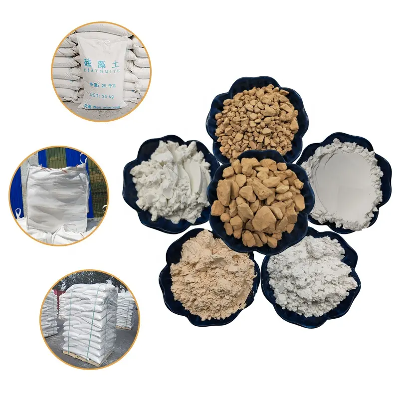 Filtro di farina fossile sfuso diatomite celite 545 polvere di farina fossile prezzo