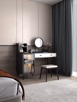 Table de toilette moderne avec miroir et tiroir, bureau de maquillage en bois pour chambre à coucher, mobilier de maison