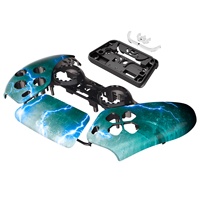 Pour coque de contrôleur PS5-Façade avant antidérapante Green Storm Thunder avec couvercle de pavé tactile
