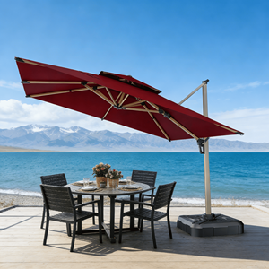 Sombrilla de Patio HANYI 3x3m, Plegable, Impermeable, con Poste de Aluminio Resistente, Diseño Moderno, Tipo Cantilever, para Uso en Exteriores - Product Image 1