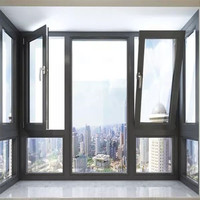 Cadres de fenêtres coulissantes en aluminium pour maisons Finestra Puits de lumière Double vitrage Triple avec volets et portes Cadre