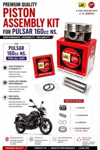 Kit d'assemblage de piston pour Bajaj Pulsar NS160 58,00 mm, segment de piston OEM avec revêtement au molybdène, STD, en alliage premium, kit de réparation de moteur de moto - Product Image 4