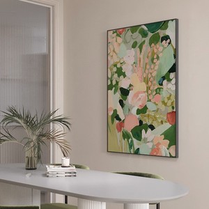 Hand Painted Oil Painting Floral Abstract Art Modern Minimalist Living Room Sofa Background <b>Wall</b> Decor Metal <b>Frame</b> - Product Image 4