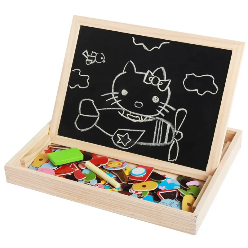 Educatief Schrijfbord Voor Kinderen Houten Double Side Magnetische Schrijfbord Houten Speelgoed