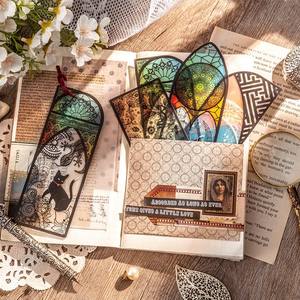 6 pièces/ensemble PVC mat lecture livre marque rétro livre Page marqueur papeterie fournitures mignon <span class=keywords><strong>chat</strong></span> noir série quotidienne signet - Product Image 5