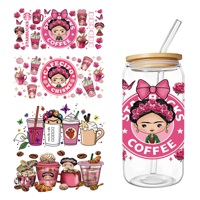 Autocollants officiels en PET UVDTF lavables, imperméables et durables pour tasses à café, impression par transfert