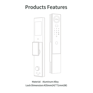 Automatic 3d Face Recognition Biometric Tuya Waterproof Smartlock <b>Wifi</b> Digital Tuya <b>Smart</b> Fingerprint Door Lock with <b>Camera</b> - Product Image 6
