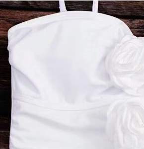 TW blanco 3D Flor de una pieza traje de baño trajes de baño mujeres novia Bandeau traje de baño - Product Image 5