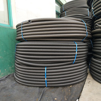 Tuyau en plastique corrugué HDPE de grand diamètre HongDun, épaisseur 0,95-2,15 mm, taille personnalisable, noir, diamètre 20-200 mm