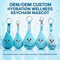 Jouet en peluche personnalisé OEM ODM, animal en peluche, porte-clés, mascotte, pour les campagnes de bien-être et d'hydratation, cadeau de soin, vente en gros, direct usine