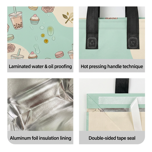 Borsa Termica Personalizzata Riutilizzabile per Torte e Pasti, Borsa Non Tessuta Isolante per Consegna Cibo, Imballaggio da Asporto per Panetterie - Product Image 2