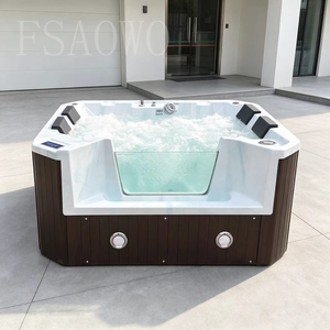Jacuzzi extérieur avec couverture, <span class=keywords><strong>spa</strong></span> pour 4 personnes, bain à remous de luxe, <span class=keywords><strong>spa</strong></span> privé, bain à remous extérieur, sauna. - Product Image 1