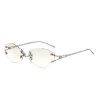 Nouvelles Lunettes de Soleil Sans Monture 2027, Verres Taillés Diamant, Protection UV400, pour Homme et Femme, Lunettes de Créateur Sans Cadre