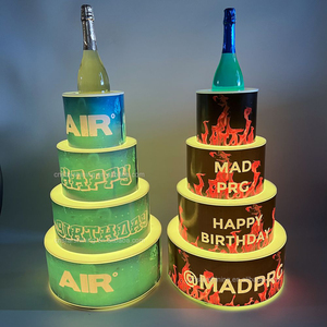 Starshining OEM 4 계층 샴페인 디스플레이 랙 VIP LED 병 발표자 생일 축하 LED 케이크 나이트 클럽 바 파티 라운지 - Product Image 4