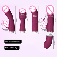 USB-Vibrator 4-Köpfe-Set Medizinisches Silikon G-Punkt AV-Stab Massagegerät Leise Multifunktional IPX7 Wasserdicht 50db CE-Zertifiziert für Erwachsene