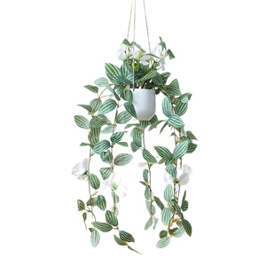 Plante artificielle suspendue Yi Heng, plante grimpante en cascade, fleur artificielle en pot, décoration murale intérieure pour salon et salle à manger - Product Image 5