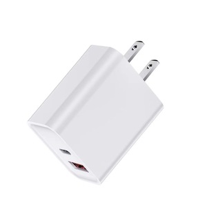 Chargeur PD 20W double port USB C, adaptateur de charge rapide, norme américaine, blanc - Product Image 5