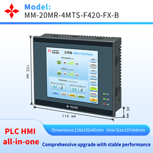 <strong>HMI</strong> PLC All-In-One 4.2 Inch Touch Screen 12 in 8 Out, Built-in Axis, Analog AD DA and Temperature RS485 for Welding Machine - Product Image 3
