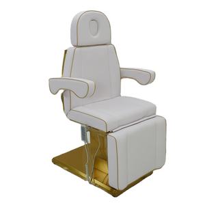 Camilla de Masaje Eléctrica de Lujo con Base Dorada, Tres Motores, para Tratamientos Faciales, Spa, Salón, Baño Exterior, Portátil, de Metal - Product Image 2