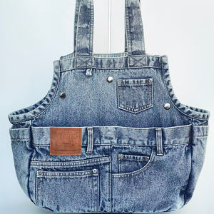 Denim basit Tote taşıyıcı yıkanabilir hafif küçük ölçekli köpekler kediler için <span class=keywords><strong>Pet</strong></span> Tote çanta çanta taşıyıcı çanta - Product Image 5