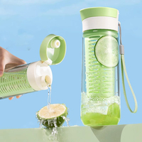 Custom Logo Outdoor Plastic Drinkwaren Waterfles Met Fruit Bloem Theefilter Voor Kokend Water