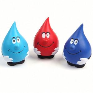 High Quality Promotional Gift Colorful Smile Face Water <b>Drop</b> Shaped Pu Foam Anti Stress Ball - Product Image 4