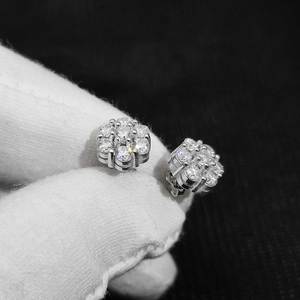 New Style Geometric Zircon-studded Trendy Personalized <b>Stud</b> Hip-hop Earrings High-end <b>Silver</b>/Gold Plated Brass Men Women - Product Image 6