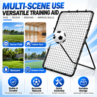 Rebondisseur de football portable avec filet en PE, cadre en acier stable, but de rebond pour l'entraînement au football pour enfants et adultes
