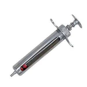 Profession 50ml Stainless Steel Semi-automatic Syringe Adjustable Continuous Injection Gun Veterinary Vaccine Poultry Injection
