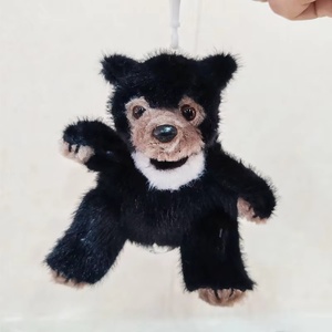 Stuffed Bear Toy Plush <b>Black</b> White Cat Doll Small Bear Plushie Children's Sleep <b>Pillow</b> Home Decoration Holiday Gift Polyester - Product Image 1