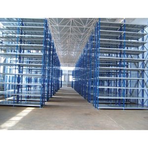 Scaffalature a Campata Lunga per Magazzino Industriale, <span class=keywords><strong>Scaffali</strong></span> per Stoccaggio Pesante in Metallo, Originale Nero <span class=keywords><strong>con</strong></span> <span class=keywords><strong>Copertura</strong></span> Bianca e Blu - Product Image 4
