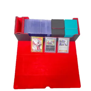 垂直ボックス450高級カードボックス収納ボックスマジックロック付きTcgカード用レザーデッキカードケース