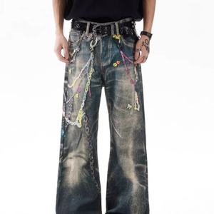 Pantalones Vaqueros de Tiro Medio para Hombre, Estilo Hip Hop, con Estampado Digital 3D, Retro, Funky, Vintage, de Moda Veraniega, Estilo Urbano Original - Product Image 1